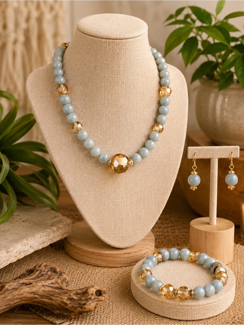Elegant Ghanaian Handcrafted 3 piece Jewelry Set